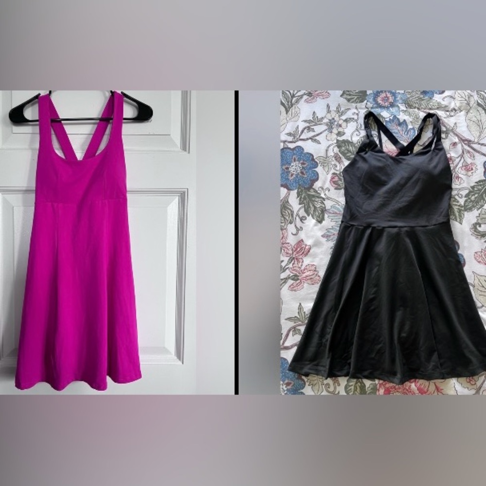 2 for $12!! - Vibrant Pink and Black Athletic Dresses - SHEIN